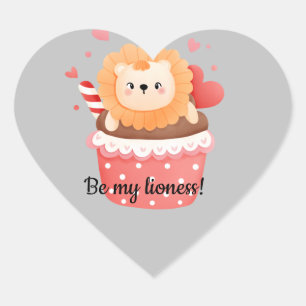 Sticker Cœur Sois mon invitation lionne lion valentine
