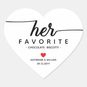 Sticker Cœur Son Favori Custom Wedding Snack en faveur