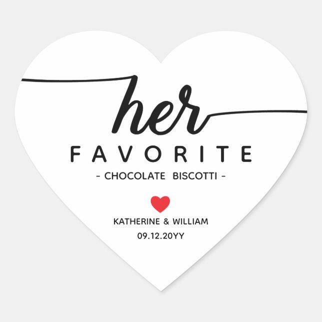 Sticker Cœur Son Favori Custom Wedding Snack en faveur (Devant)