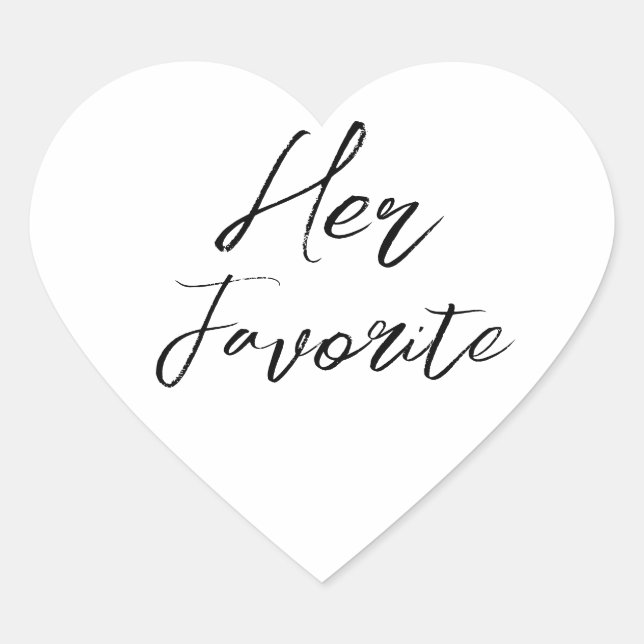 Sticker Cœur Son Favori Écriture Moderne Mariage Cadeau (Devant)