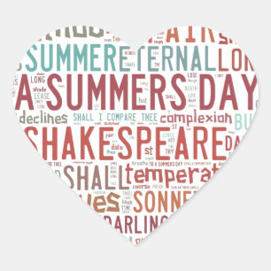 Sticker Cœur Sonnet 18 de Shakespeare