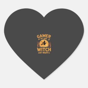 Sticker Cœur Sorcière de jeu Halloween Conception de jeu