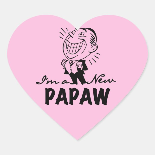 Sticker Cœur Souriant de nouveaux t-shirts et cadeaux Papaw (Devant)