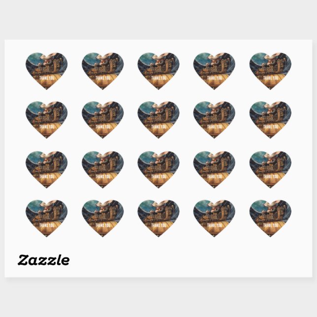 Sticker Cœur Souris Steampunk Capitaine Squeaky (Feuille)