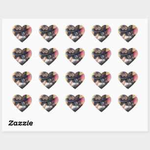 Sticker Cœur Souris Steampunk Capitaine Whiskerfield