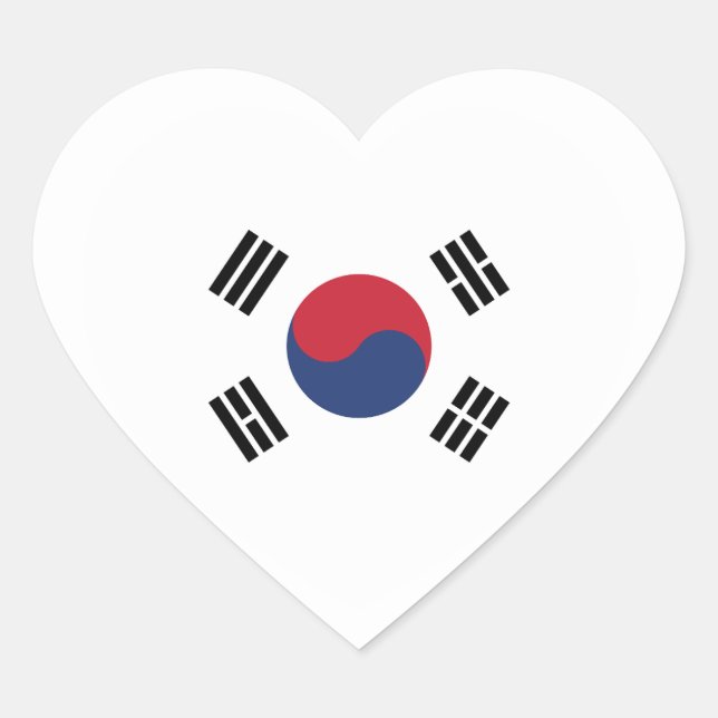 Sticker Cœur South Korea Flag Heart (Devant)