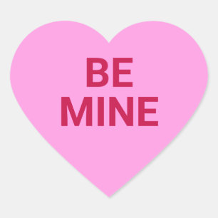 Sticker Cœur Soyez mon message rose personnalisé Saint Valentin