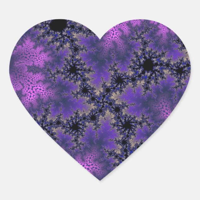 Sticker Cœur Speckle mauve métallique (Devant)