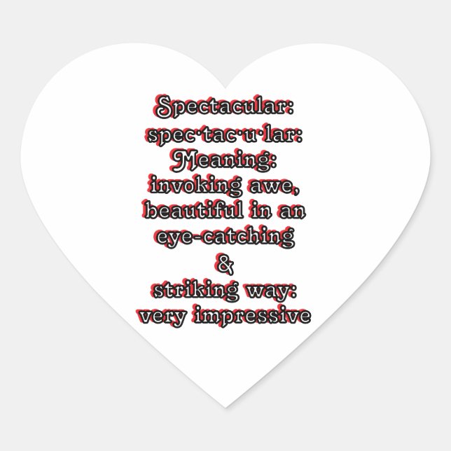 Sticker Cœur Spectaculaire : Spécifications de définition ・ tac (Devant)