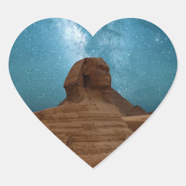 Sticker Cœur Sphinx : Égypte (Devant)