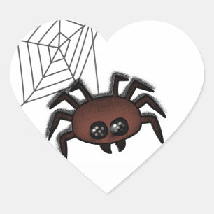 Sticker Cœur Spider Me Halloween