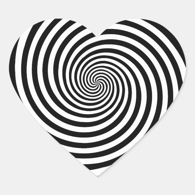 Sticker Cœur Spirale hypnotique  (Devant)