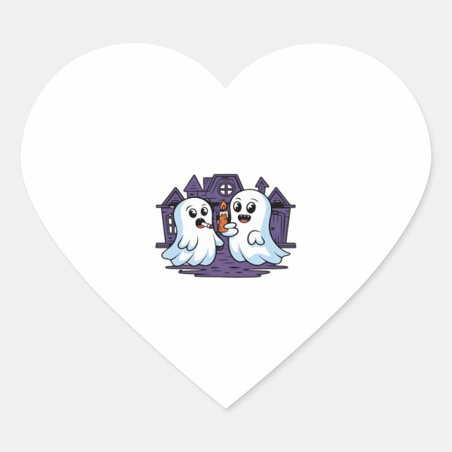 Sticker Cœur Spooky Buddies A Halloween Haunt Classic T-Shirt_1 (Devant)