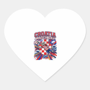 Sticker Cœur Squelette de la journée de match de Croatie Nation