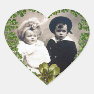 Sticker Cœur ST.PATRICK SHAMROCK MODÈLE PHOTO MARIAGE du coeur