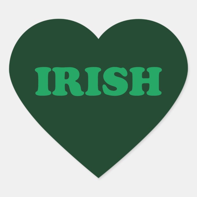 Sticker Cœur St. Patrick's Day Irish Green (Devant)