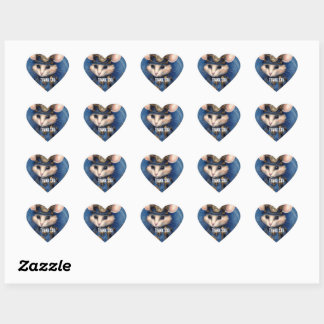 Sticker Cœur Steampunk Souris Capitaine Muffinpounce