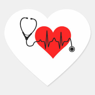 Sticker Cœur Stéthoscope Heartbeat