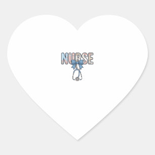 Sticker Cœur Stéthoscope Nurse Bow Floral Vintage
