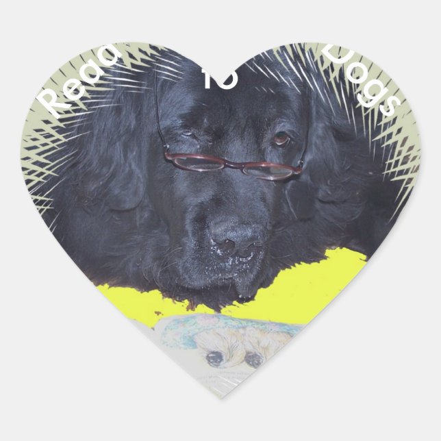 Sticker Cœur Stickers~ Lire aux chiens (Devant)