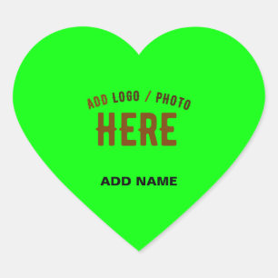 STICKER CŒUR STYLÉ MODERNE PERSONNALISÉ VERT NÉON MARQUE VERIFI