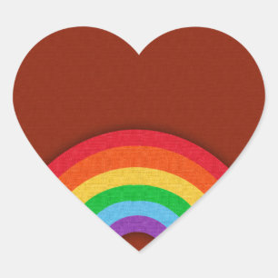 Sticker Cœur Style rétro Rainbow