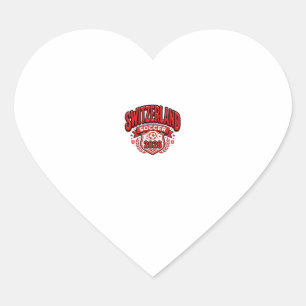 Sticker Cœur Suisse Football 2026 Football Gras Pays Typogr