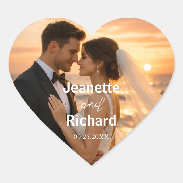 Sticker Cœur Sunset Beach Romantic Wedding Vows  (Devant)