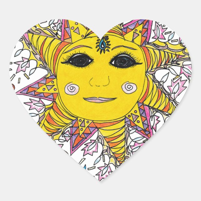Sticker Cœur Sunshine Daze (Devant)