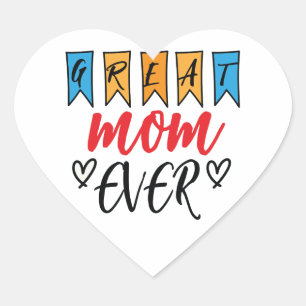 Sticker Cœur Super Maman 
