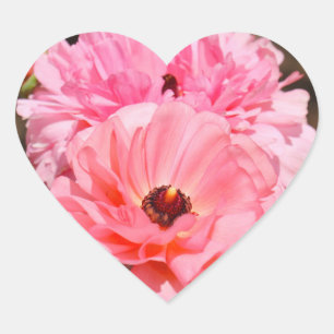 Sticker Cœur Surgissant en rose 