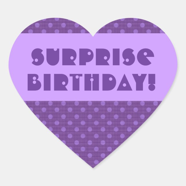 Sticker Cœur Surprise Anniversaire Polka Dot Favoriser ou Sceau (Devant)