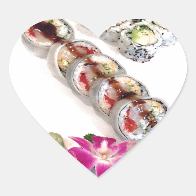 Sticker Cœur Sushi California Rolls (Devant)