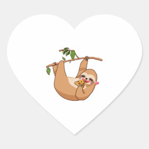 Sticker Cœur Suspendre Sloth Lazy Sloth Love