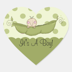 Sticker Cœur Sweet Little Pea C'est un chevalet de coeur garçon
