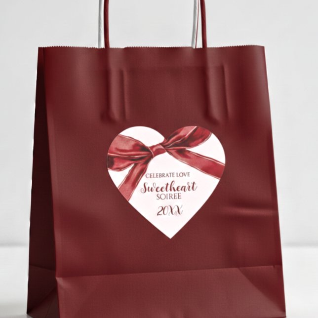 Sticker Cœur Sweetheart Soiree Elegant Bow Valentines Day Party (Créateur téléchargé)