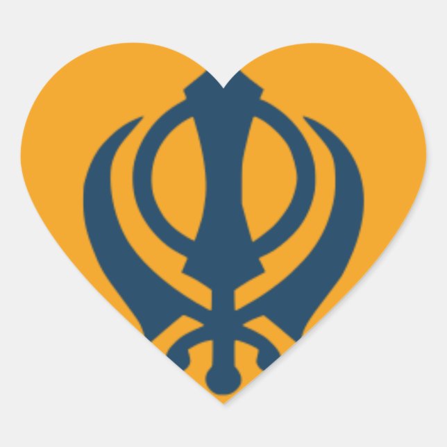 Sticker Cœur Symbole/Art sikh (Devant)