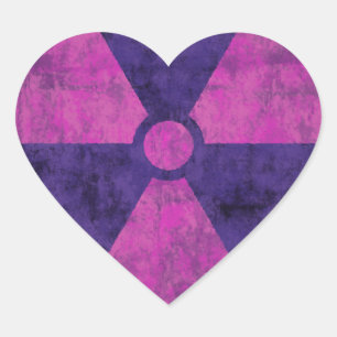 Sticker Cœur Symbole de rayonnement rouge défraîchi