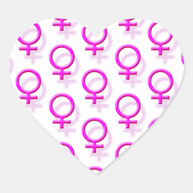 Sticker Cœur Symbole sexuel féminin (Devant)