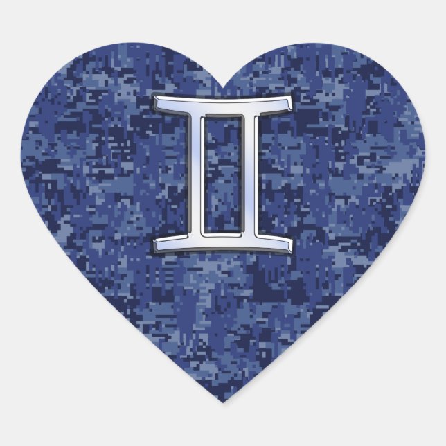 Sticker Cœur SYMBOLE Zodiaque Gemini moderne Marine Camion numé (Devant)