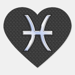 Sticker Cœur Symbole Zodiaque sur la peau de serpent noir