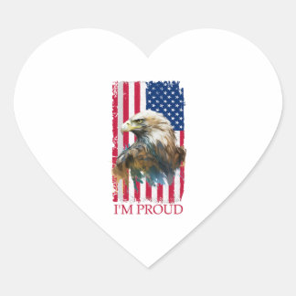 Sticker Cœur Symboles patriotiques américains de fierté nationa