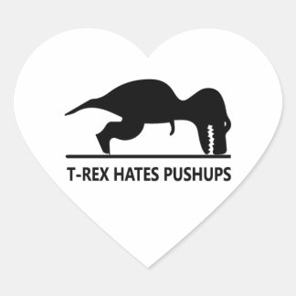 Sticker Cœur t-rex déteste pushups.ai