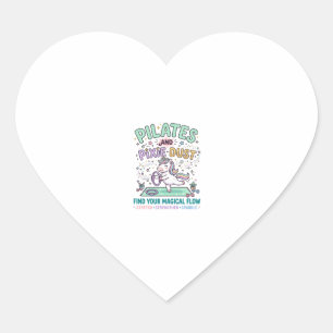 Sticker Cœur T-S typographie gras Pilates licorne et poussière