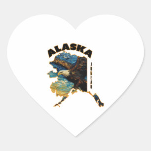 Sticker Cœur T-shirt Alaska Flying Eagle Adventure