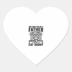 Sticker Cœur T-shirt D avec citation de Papa Chat gravure vinta
