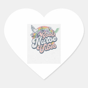 Sticker Cœur T-Shirt de l'infirmière cool Vibes, Chemise de l'i