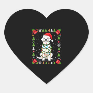 Sticker Cœur T-shirt de Noël drôle avec Boxer Blanc Sweater de