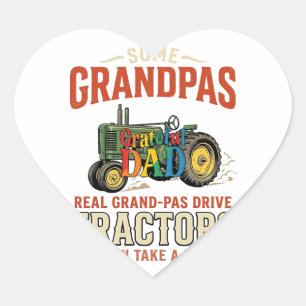 Sticker Cœur T-shirt de nuit de ferme vintage tracteur grand-pè