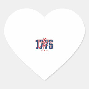 Sticker Cœur T-shirt graphique vintage éclair patriotique 1776_